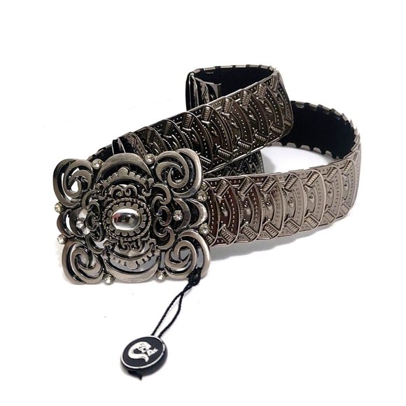 evgothicjewelry Metallic Snake Design Women 32 inches Stretch Belt - Picture 4 of 6